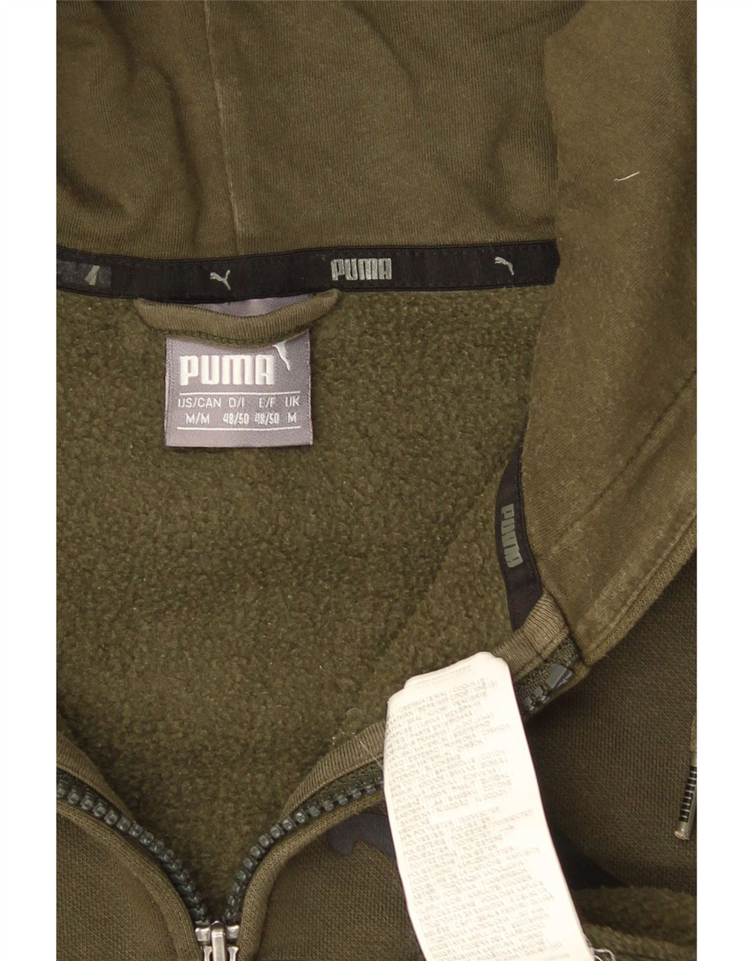 Pulover Puma Graphic Zip pentru bărbați, bumbac mediu kaki