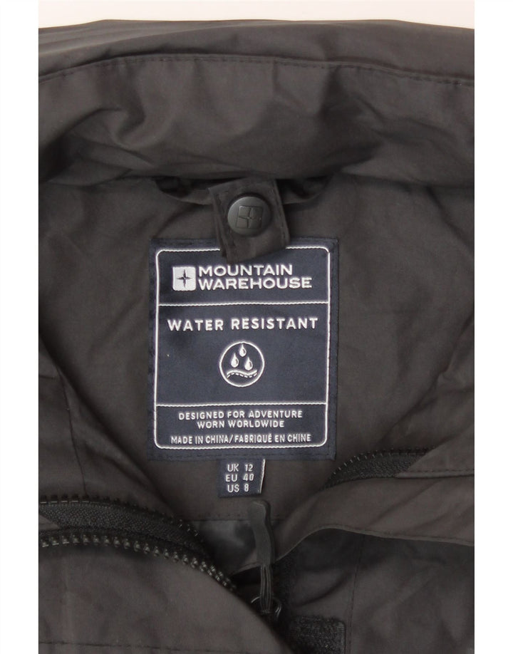 Jachetă de ploaie cu glugă pentru femei Mountain Warehouse UK 12 Poliamidă neagră medie