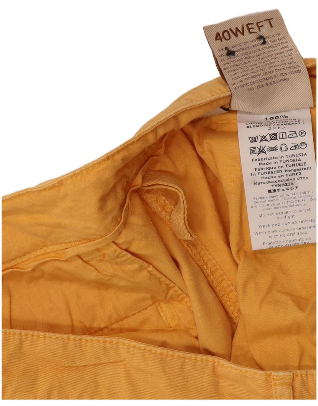 40Weft Pantaloni scurți cargo pentru bărbați IT 56 3XL W40 Bumbac galben