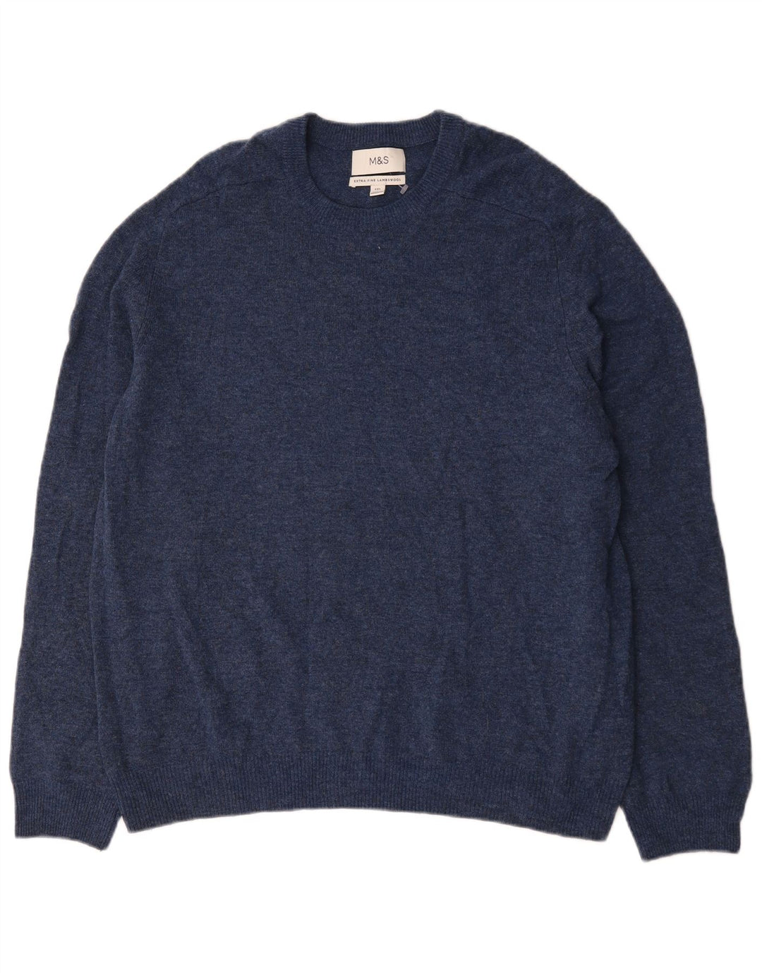 Pulover pentru bărbați Marks & Spencer, cu gât crew, 2XL, albastru marin cu pete