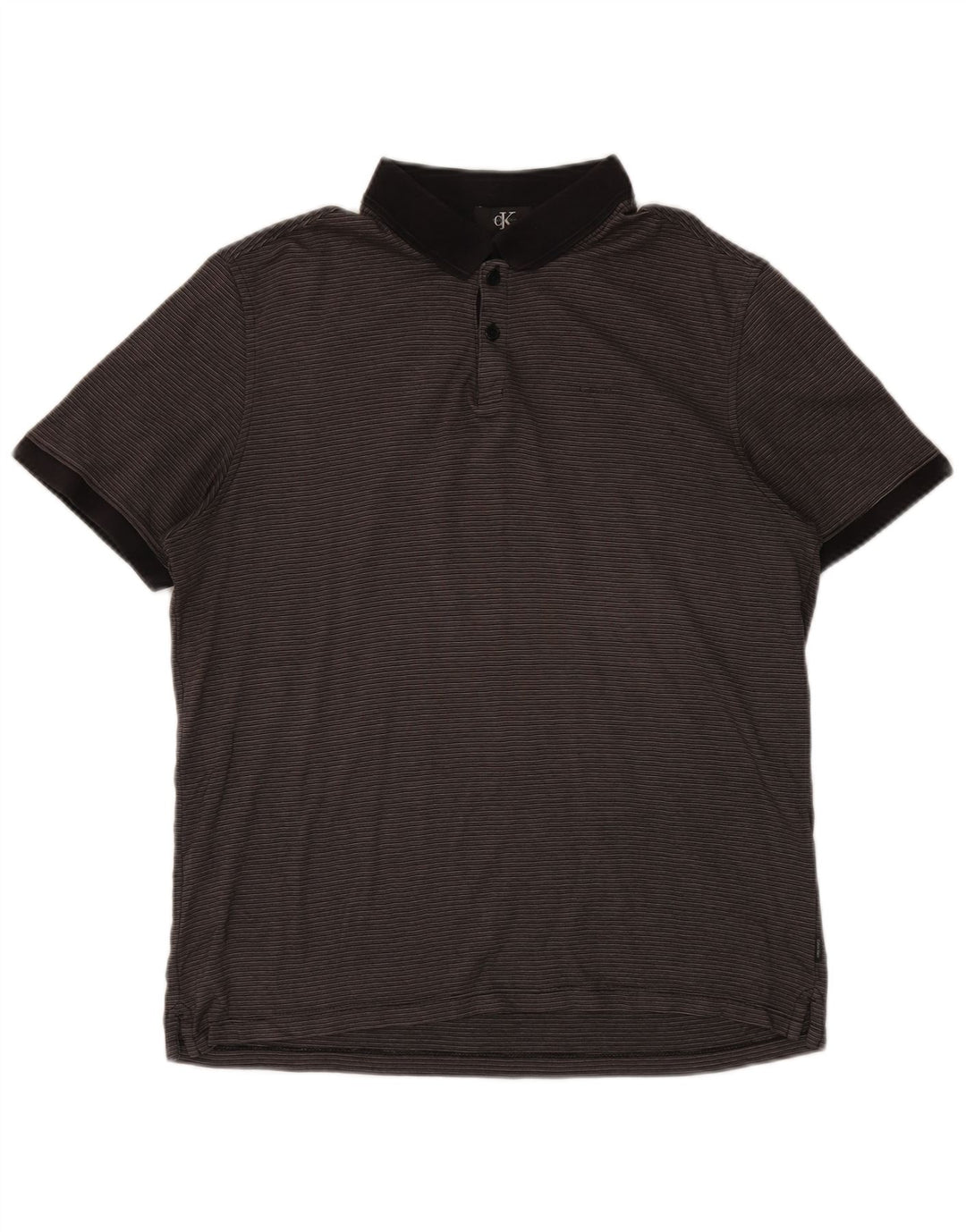 Cămașă polo CALVIN KLEIN pentru bărbați, bumbac cu dungi gri medii