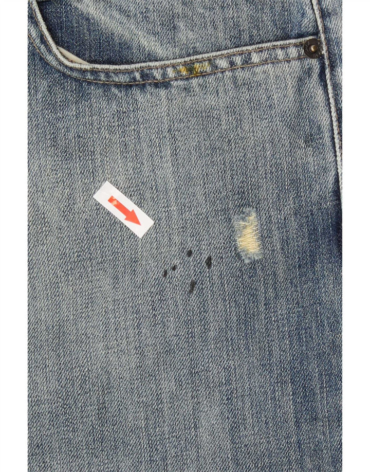 Blugi drepți învechiți pentru bărbați Armani W36 L30 Bumbac albastru