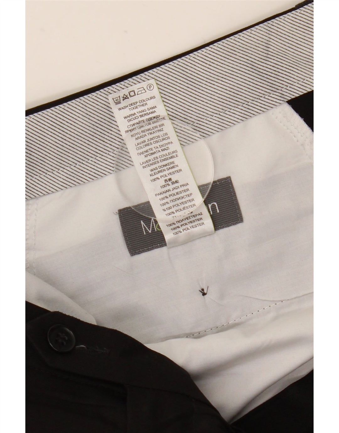 Pantaloni chino drepți pentru bărbați Marks & Spencer L36 L31 Poliester negru