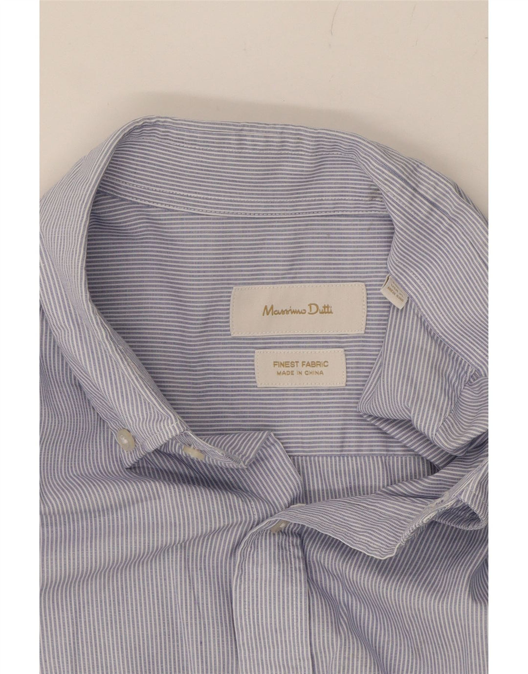 MASSIMO DUTTI Mens Short Sleeve Shirt XL Blue Pinstripe Vintage Massimo Dutti and Second-Hand Massimo Dutti from Messina Hembry 