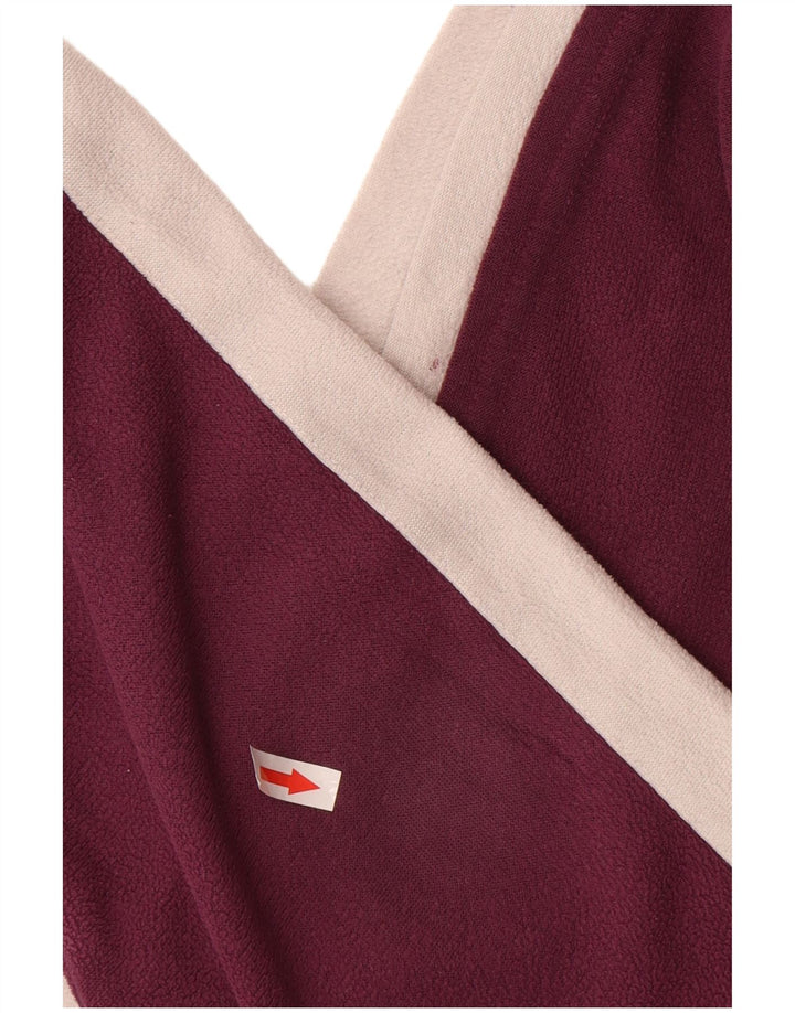 Pulover pentru bărbați Superga, cu fermoar și gât, fleece, mediu Burgundy