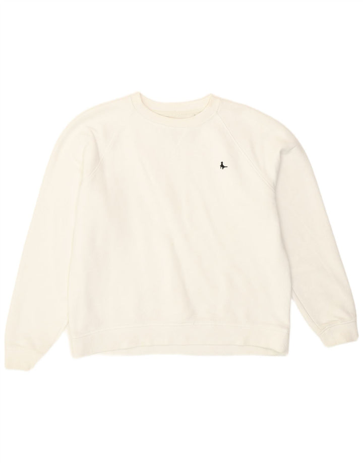 Pulover Jack Wills pentru femei, UK 14, mare, alb, bumbac