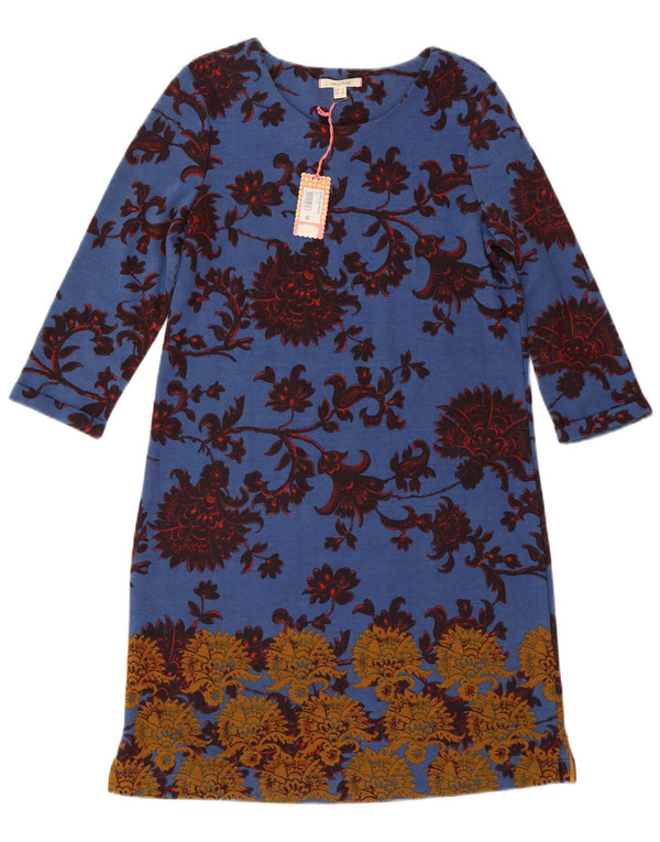 WHITE STUFF Rochie pentru femei cu maneci 3/4 UK 12 Medium Blue Floral