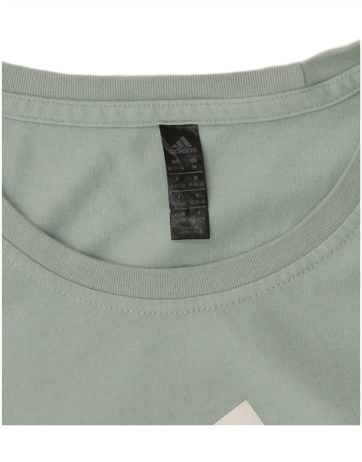 Top grafic ADIDAS pentru femei cu mânecă lungă Marea Britanie 12/14 verde mediu