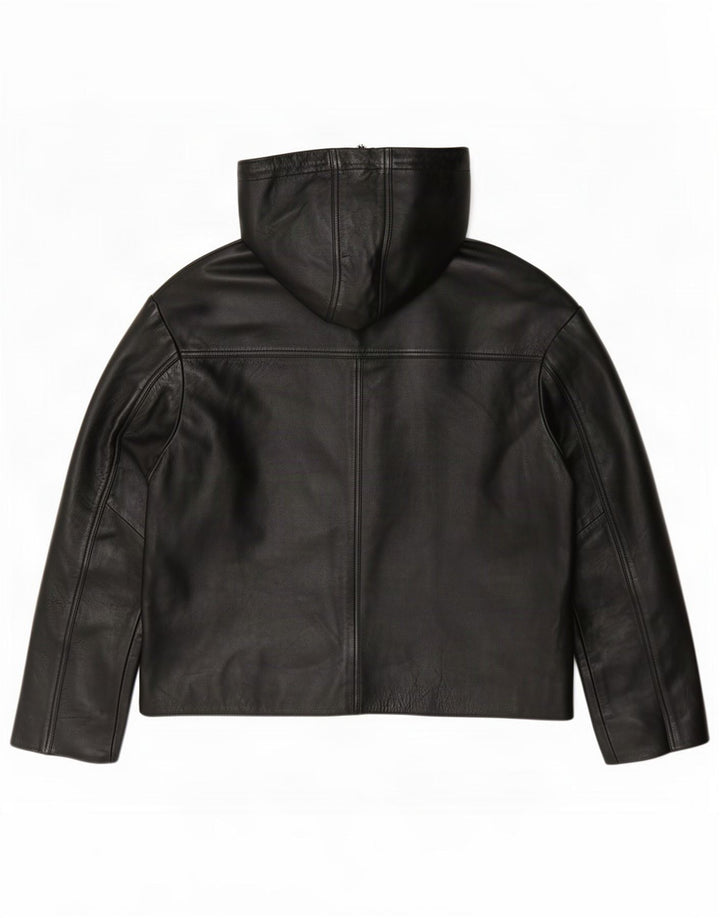 Selected Femme Jachetă de piele cu glugă pentru femei EU 38 Medium Black
