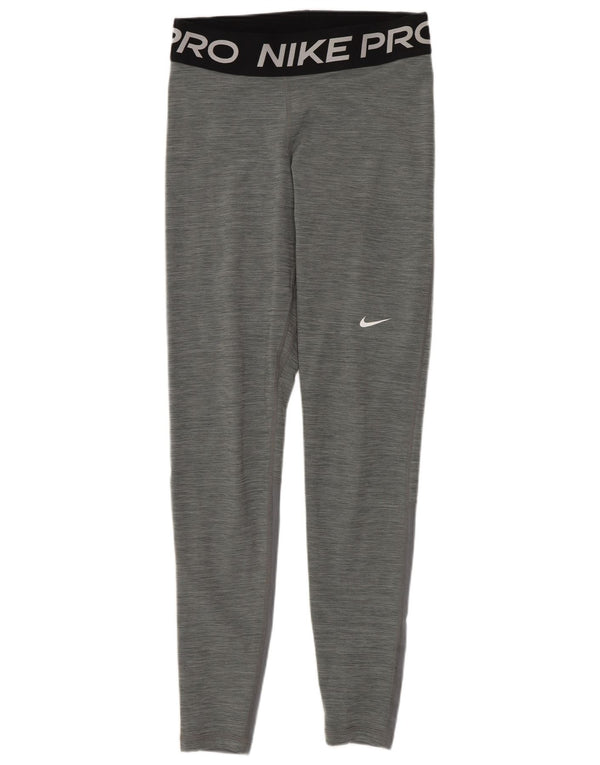 Leggings cu grafică Nike Dri Fit pentru femei UK 10, gri mic, bloc de culoare