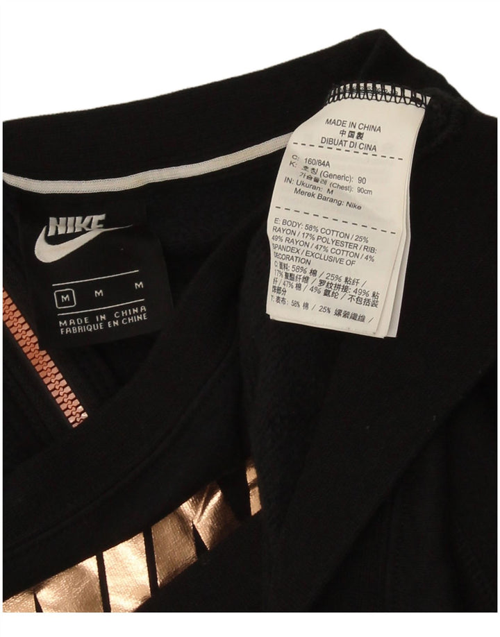 Pulover Nike Crop Graphic pentru femei UK 14 Bumbac mediu negru