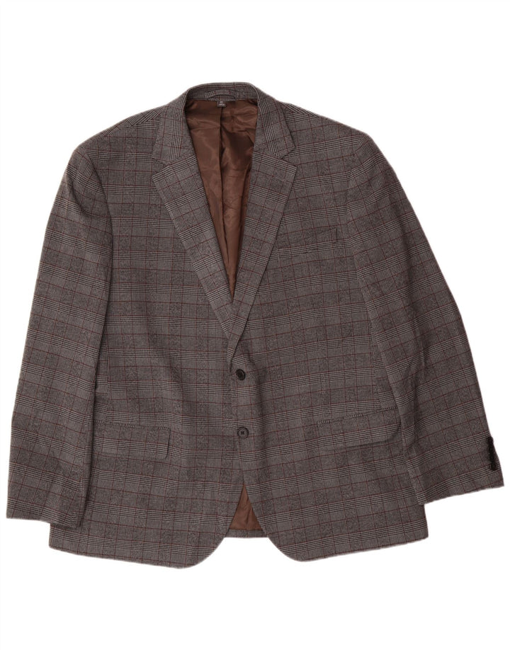 Jachetă pentru bărbați Marks & Spencer, cu 2 nasturi, UK 46 3XL, poliester cu carouri gri