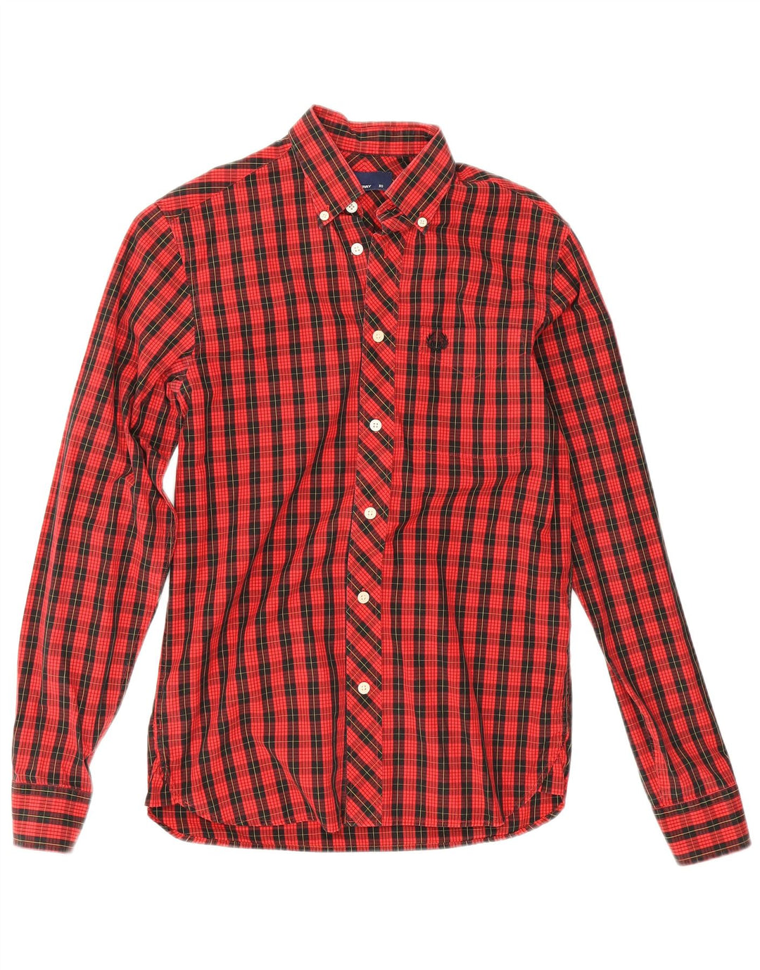 Cămașă Fred Perry pentru bărbați XS, bumbac cu carouri roșii