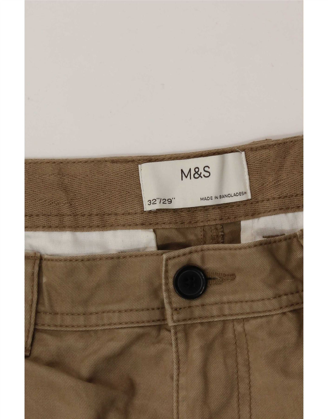 Pantaloni cargo drepti pentru bărbați Marks & Spencer W32 L29 bumbac bej