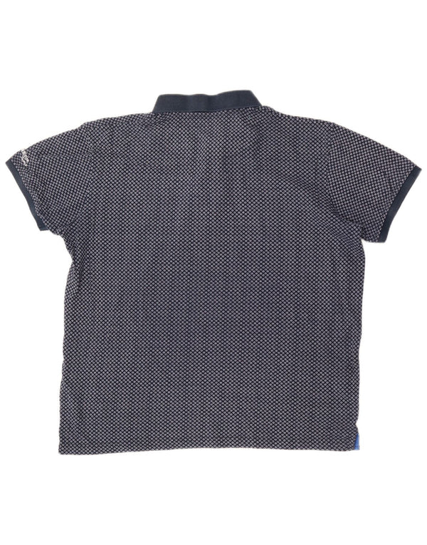 Tricou polo pentru bărbați Harmont & Blaine 2XL, bumbac geometric, albastru bleumarin