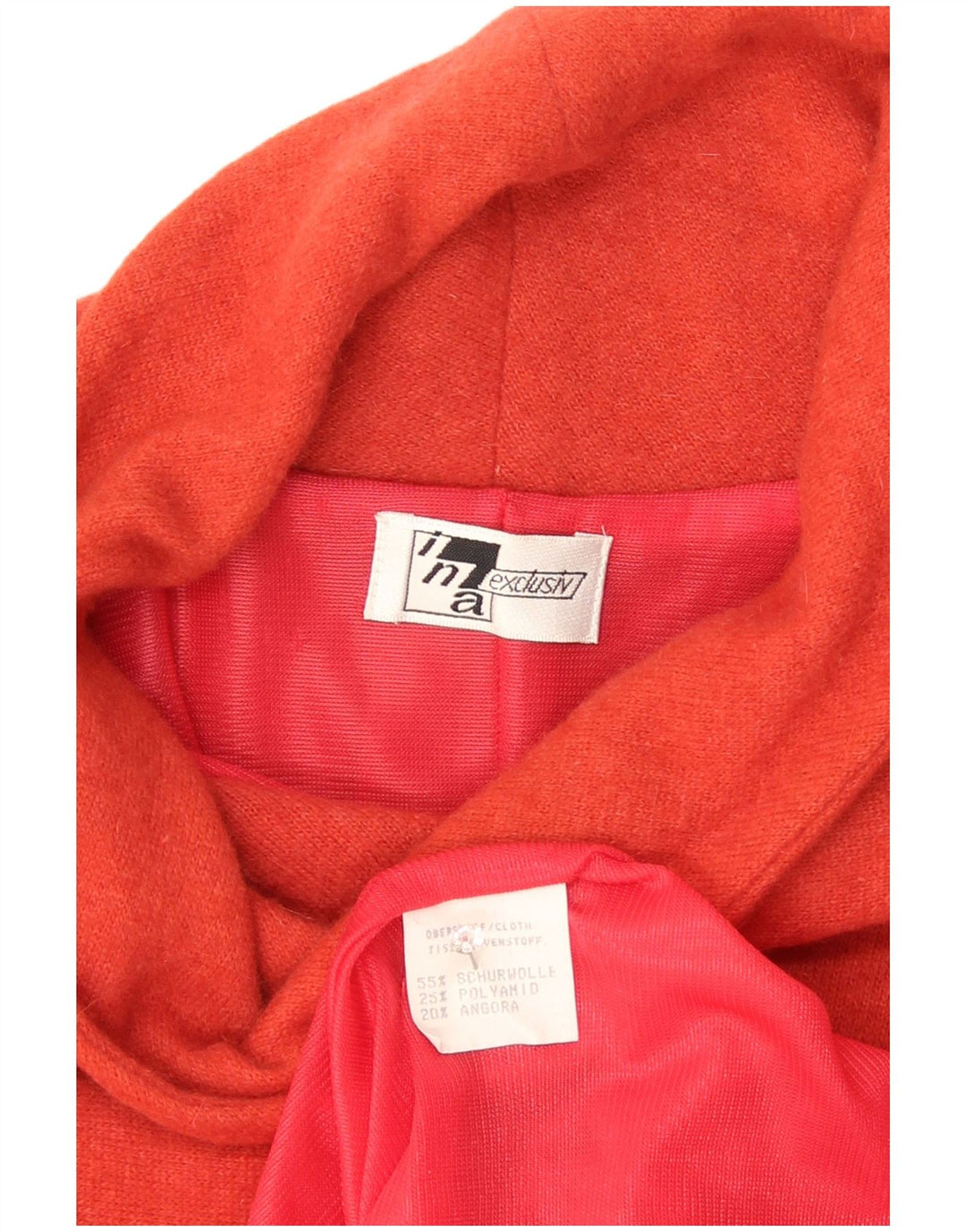 Rochie vintage pentru femei cu pulover UK 14 Lână portocalie medie