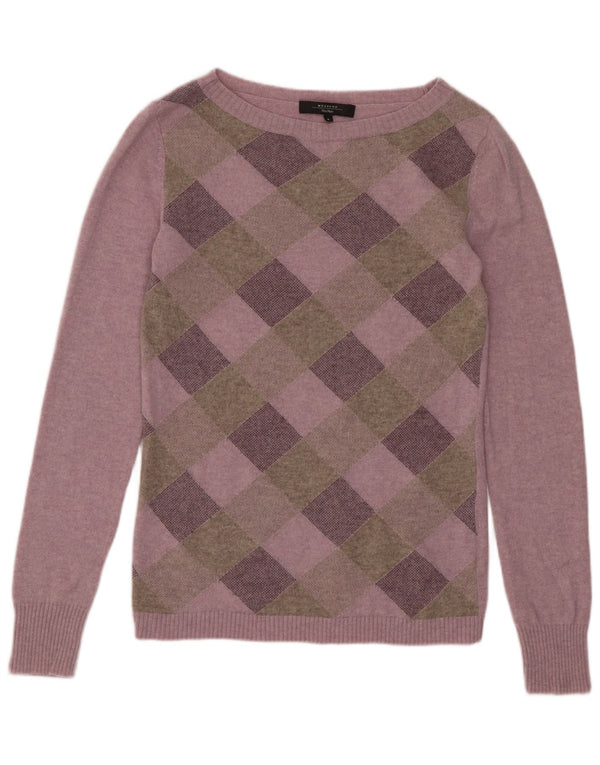 Max Mara Pulover pentru femei de weekend cu gât barcă UK 12 Medium Purple Check