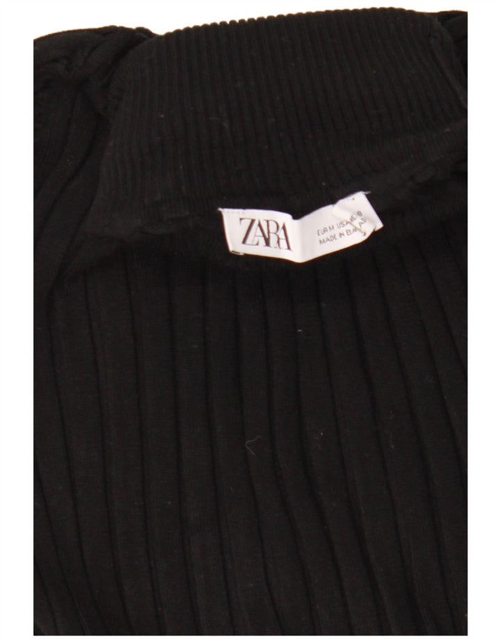 Pulover pentru femei cu gât rulat Zara UK 12 Medium Negru