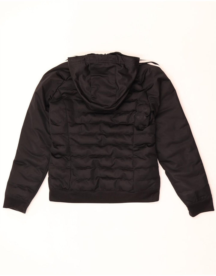 Jachetă căptușită cu glugă Adidas pentru femei UK 12 Poliester mediu negru