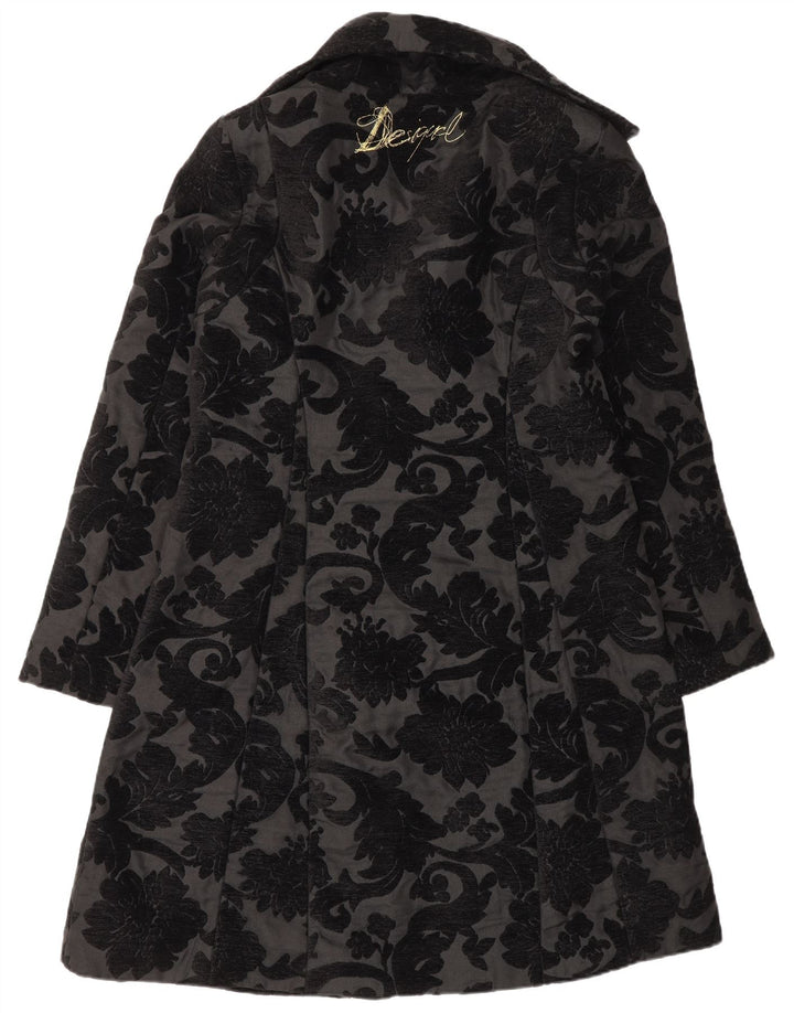 Pardesiu Desigual Femei Regular Fit EU 42 Mare Negru Floral Modern