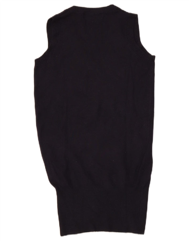 Zara Femei Vest Tank Top UK 8 Mic Bleumarin Rayon