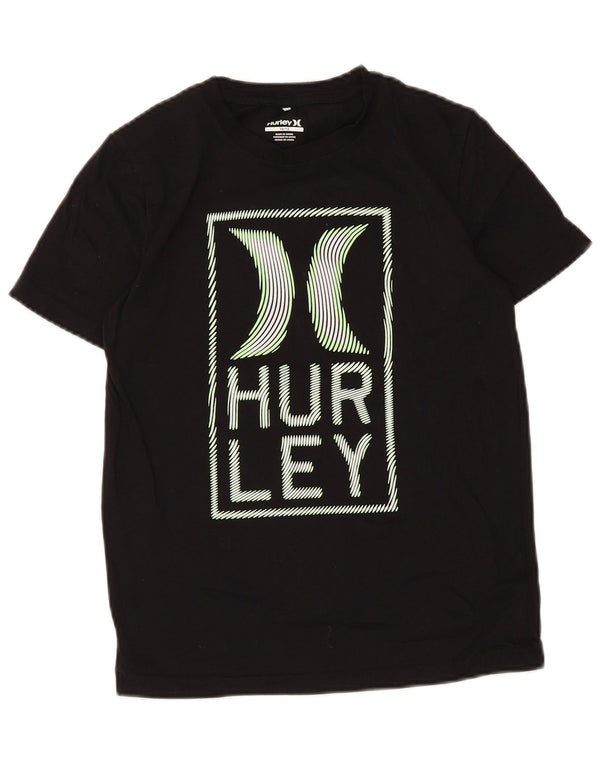 Tricou grafic Hurley Boys Top 10-11 ani bumbac negru