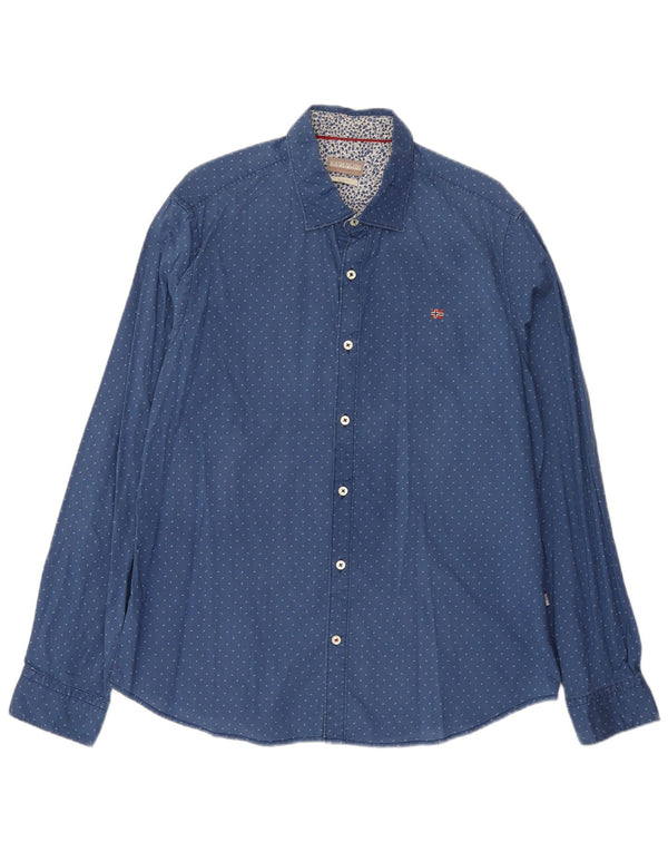 Cămașă Napapijri pentru bărbați cu model abstract 2XL, bumbac albastru