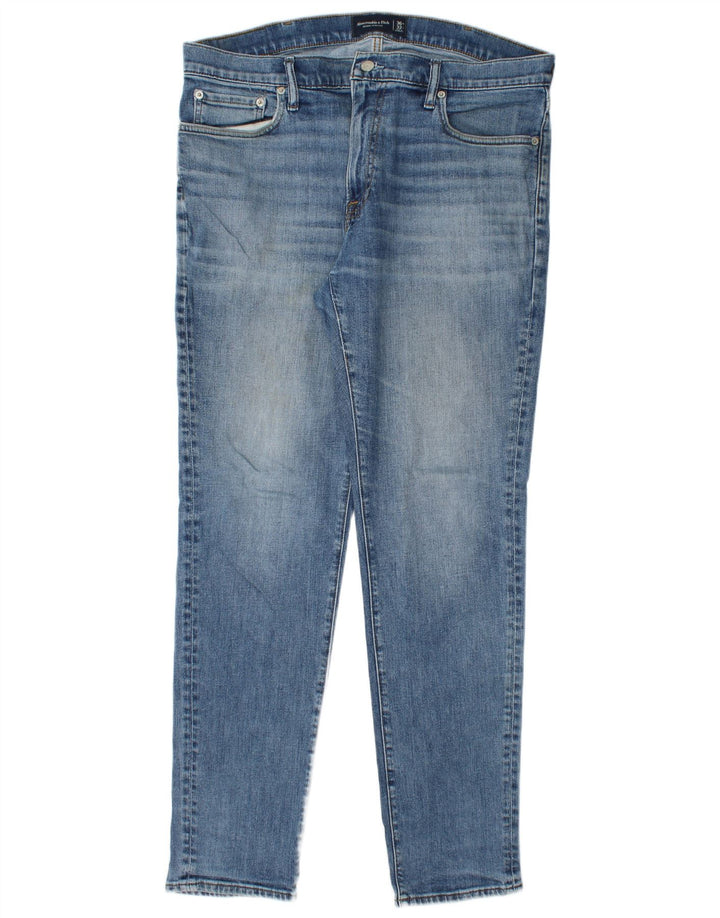 ABERCROMBIE & FITCH Blugi skinny stretch pentru bărbați W36 L32 Bumbac albastru