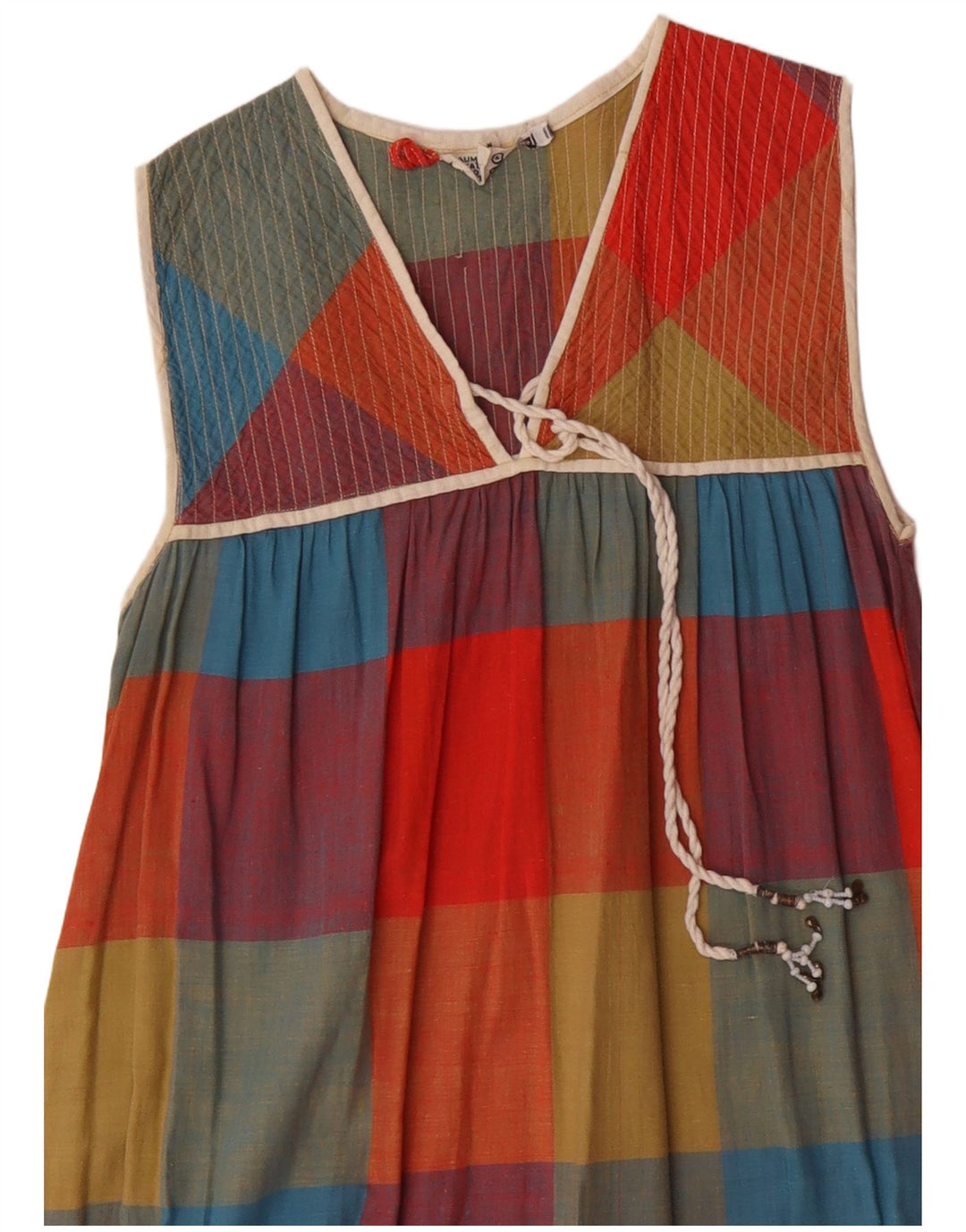 Rochie maxi fără mâneci vintage pentru femei UK 8, mică, multicoloră
