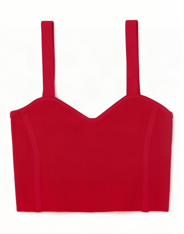 Top Crop tricot pentru femei Zara UK 12 Medium Pink Nylon