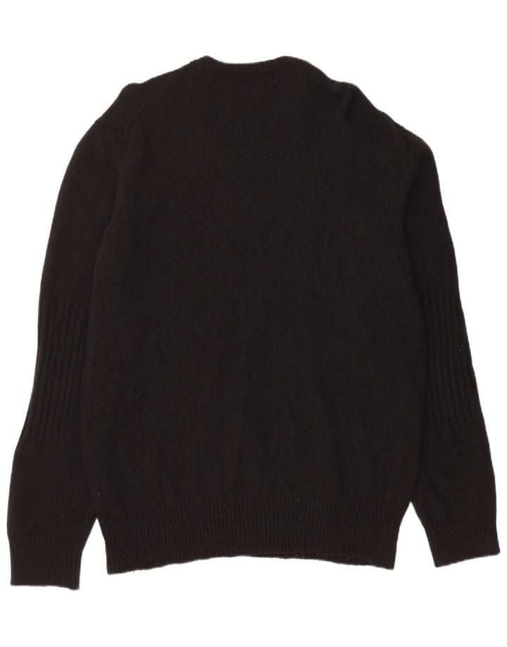 Pulover pentru bărbați Woolrich cu decolteu triplu, XL, lână neagră
