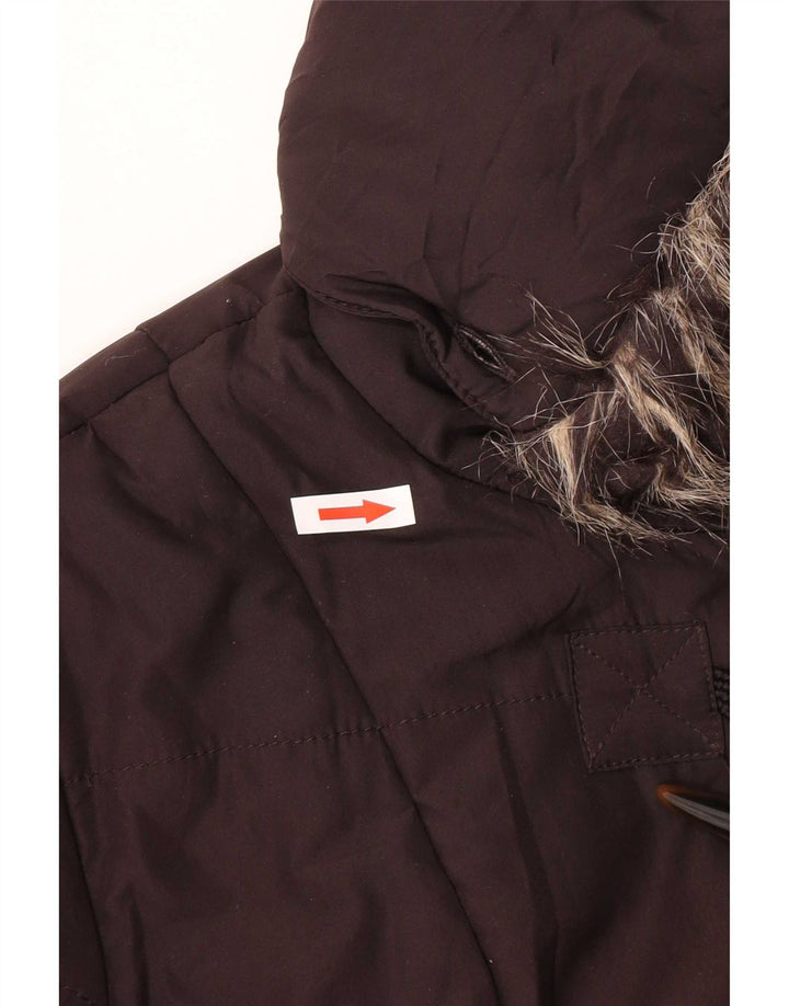 M&Co Jachetă căptușită cu glugă pentru femei UK 18 XL Maro Poliester