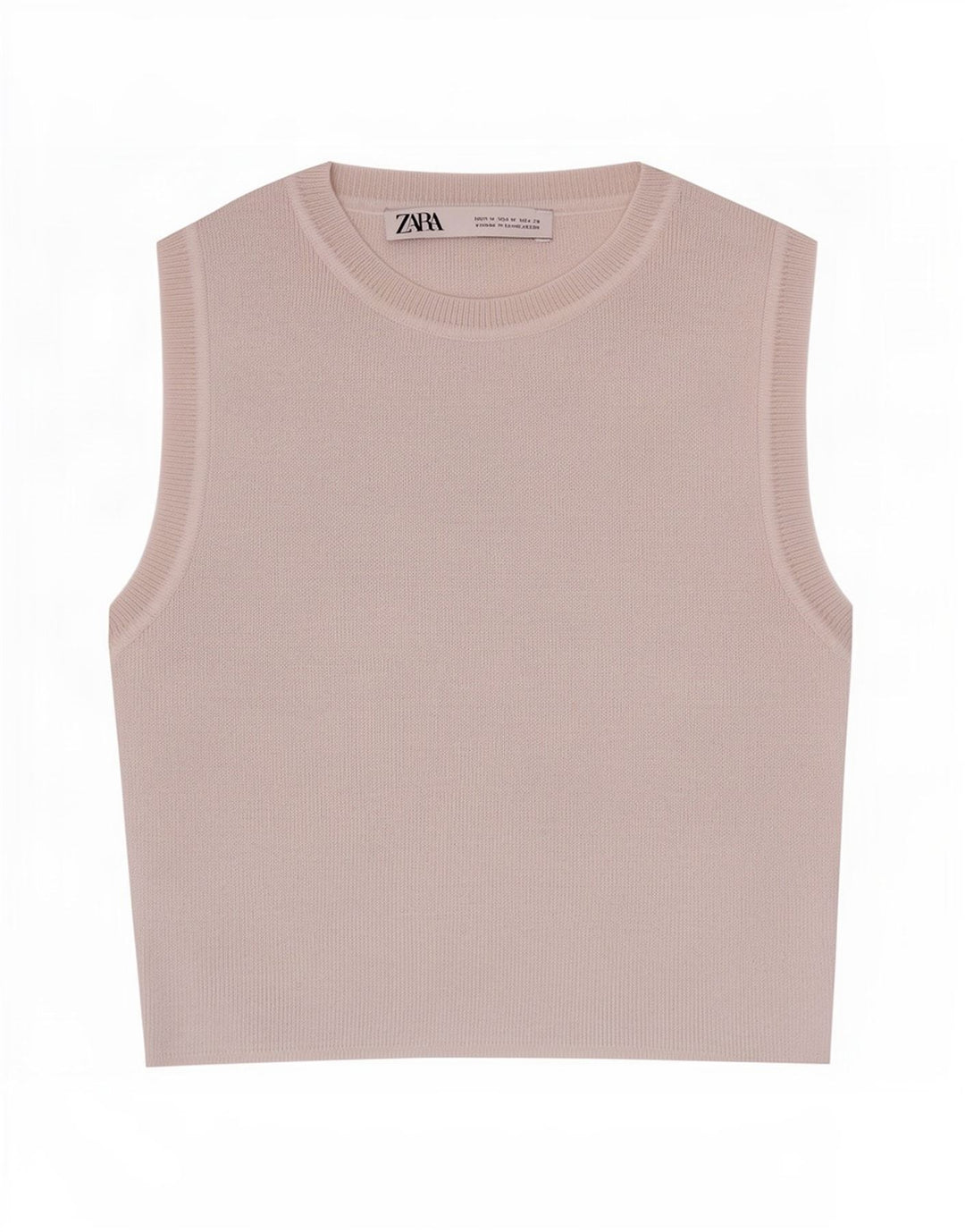 Top Vest Crop pentru Damă Zara UK 12 Medium Bej