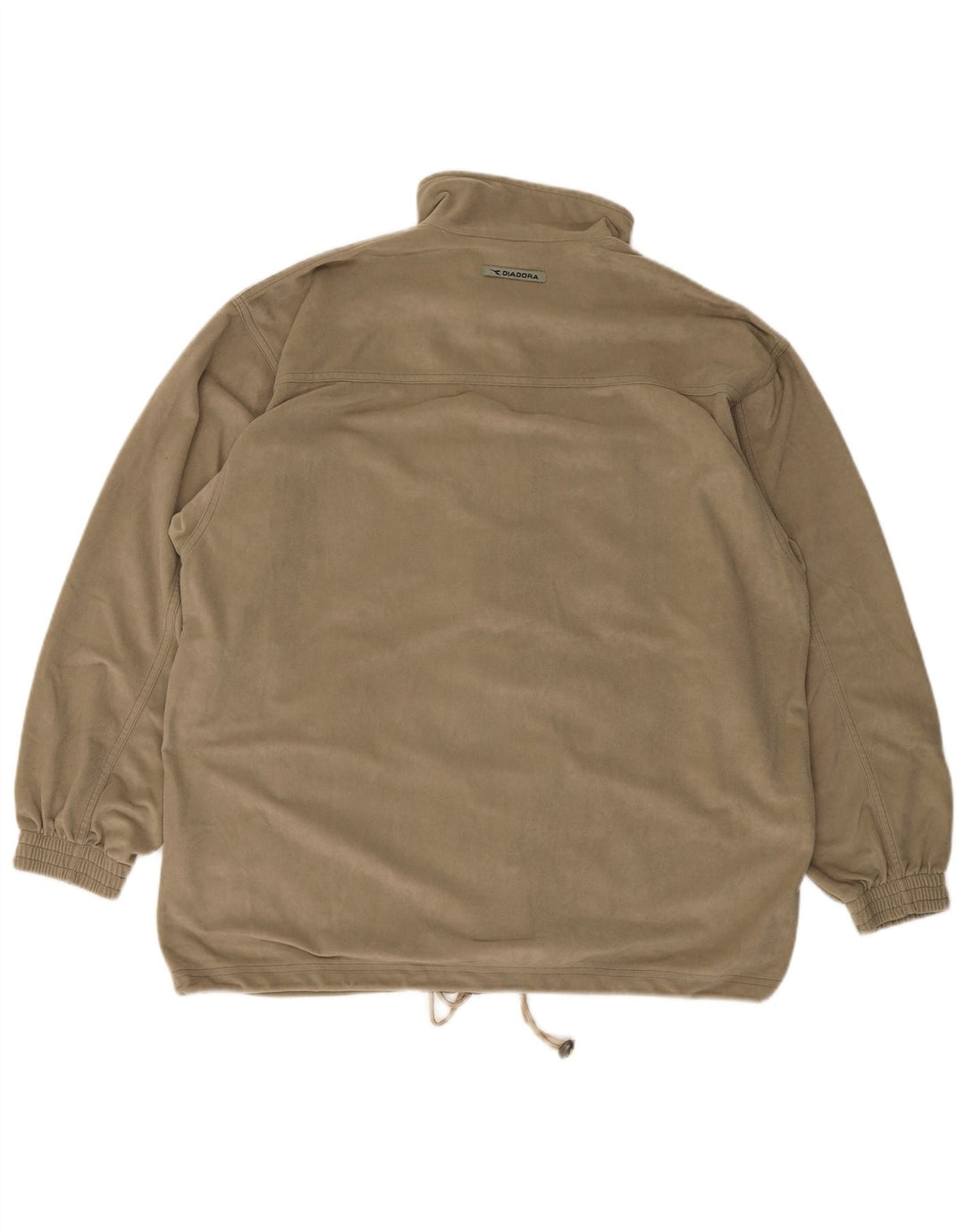 Diadora Mens Velour Trening Top Jacket UK 42 Large Kaki Poliester