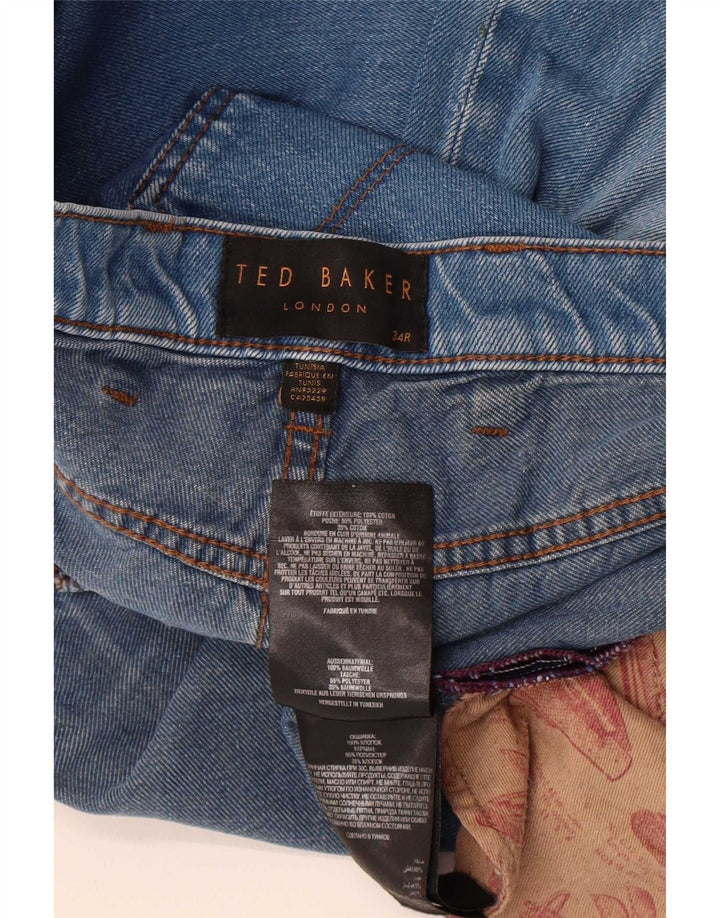 Blugi drepti pentru bărbați Ted Baker W34 L32 poliester albastru