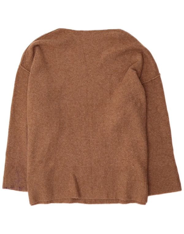 Pulover de damă Zara supradimensionat cu gât barcă UK 16 mare, bej, acrilic