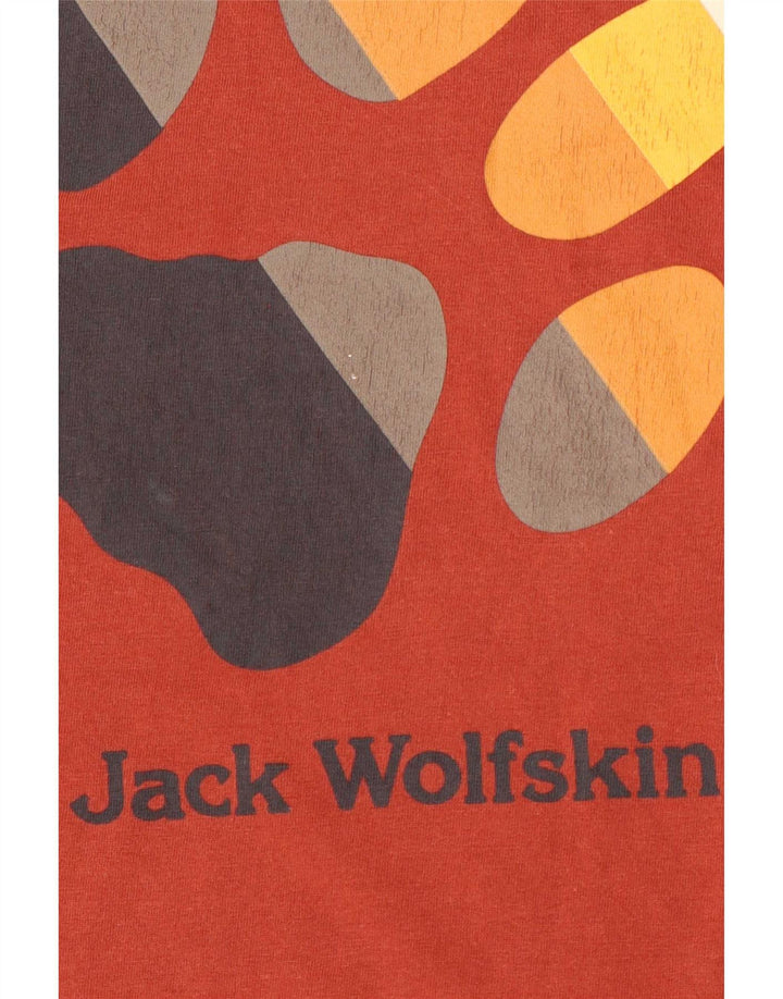Tricou grafic Jack Wolfskin pentru bărbați Top din bumbac roșu mediu