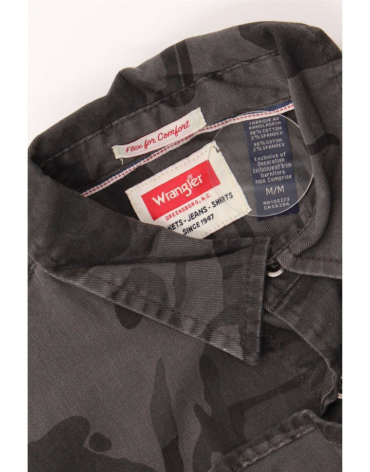 Cămașă pentru bărbați Wrangler, bumbac camuflaj, gri mediu