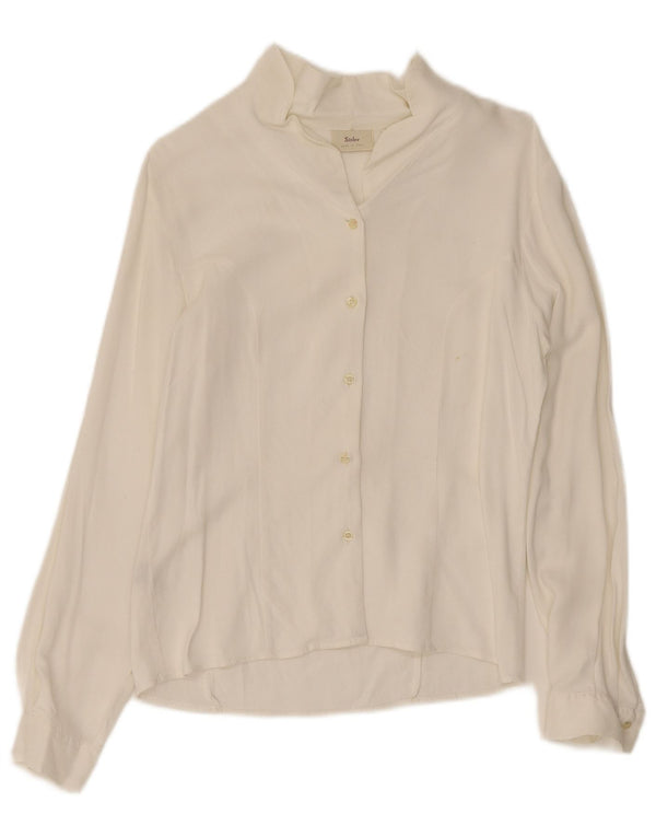Sisley Womens Shirt Blouse IT 44 Medium White Viscose