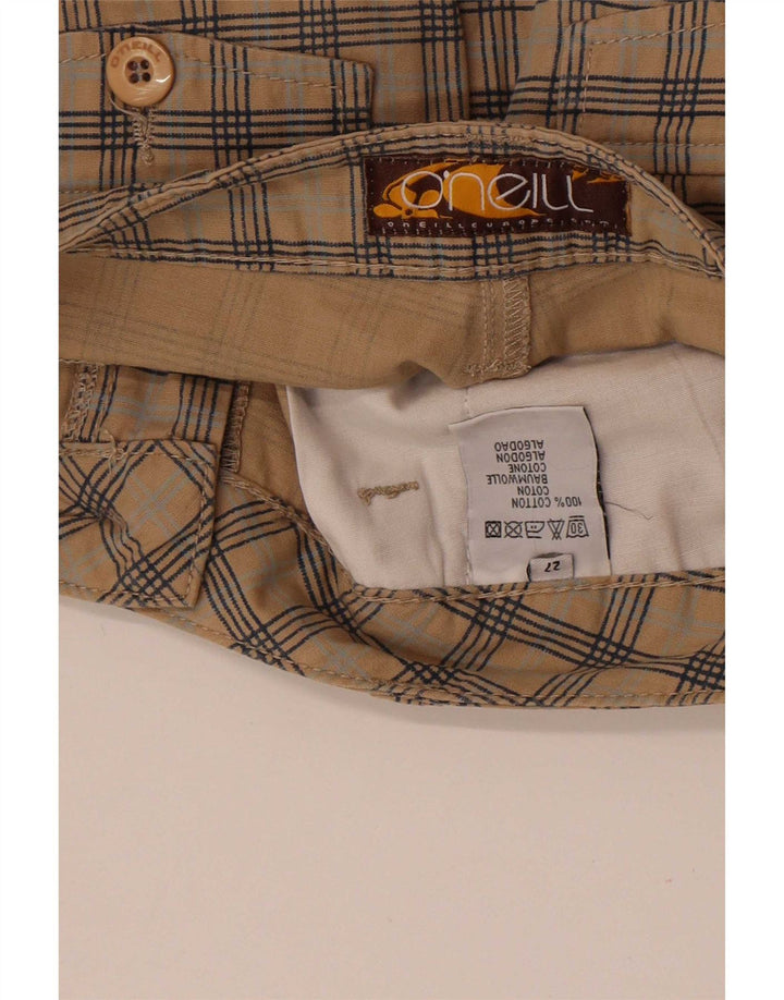 Pantaloni scurti chino pentru femei O'Neill W27 Small Beige Check Bumbac