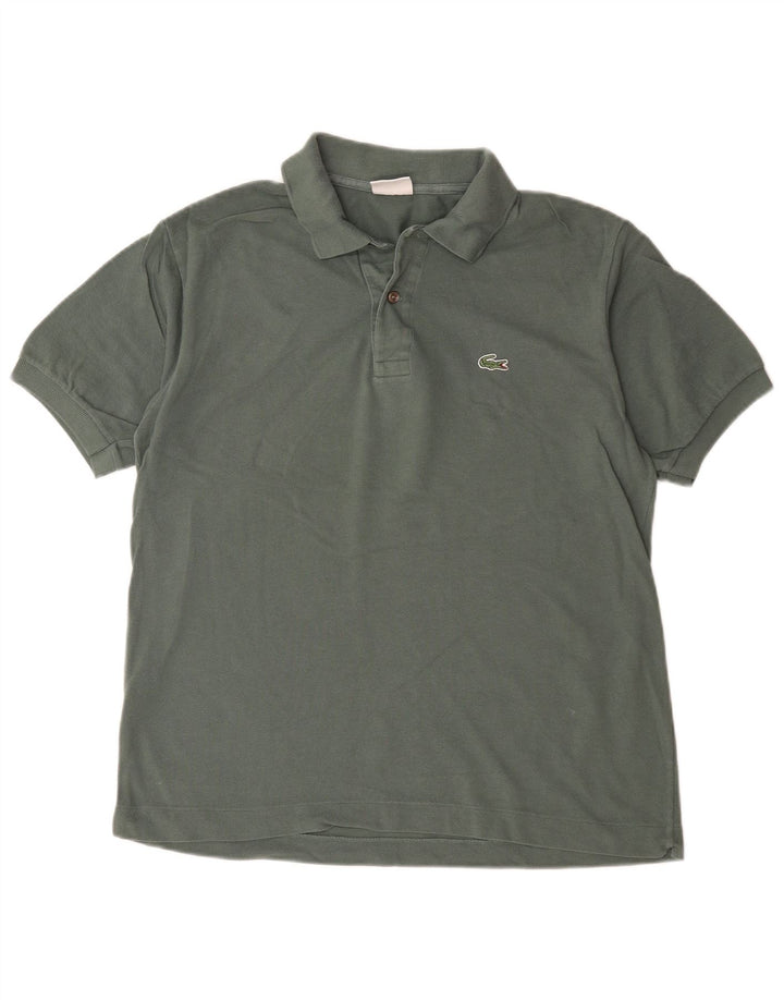 Tricou polo Lacoste pentru bărbați, mărimea 4, bumbac verde mediu