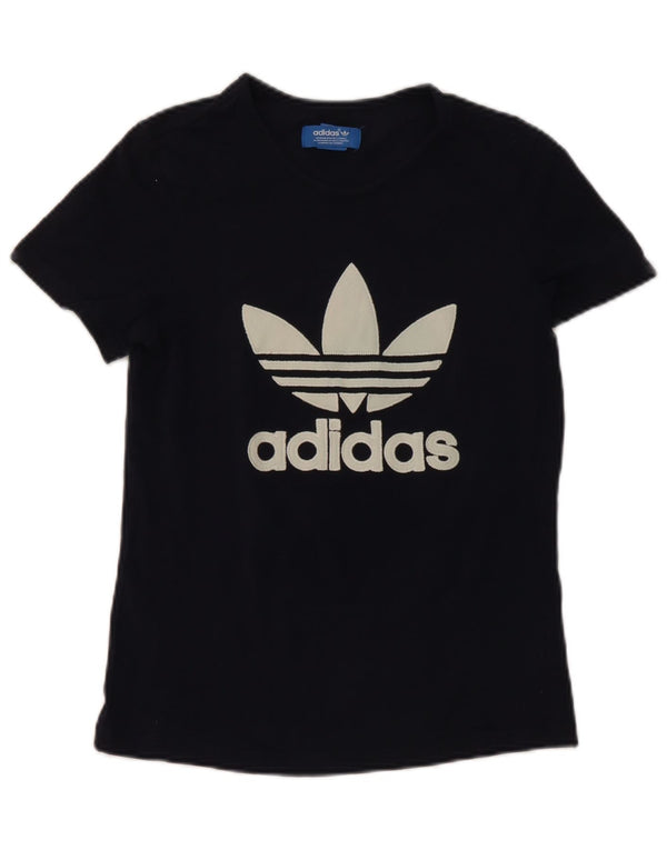 Tricou grafic Adidas pentru femei Top UK 12 Medium Bleumarin Bumbac