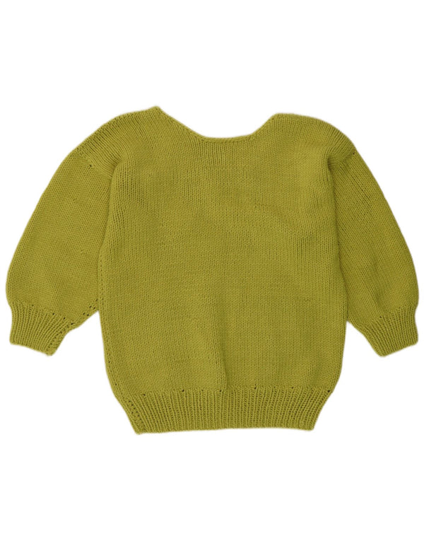 Pulover vintage pentru femei cu decolteu în V UK 16 mare verde
