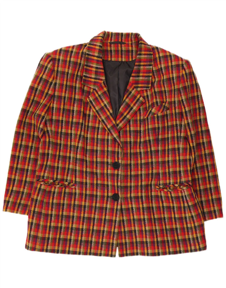 Blazer Vintage pentru femei cu 2 nasturi, UK 16, mare, multicoloră