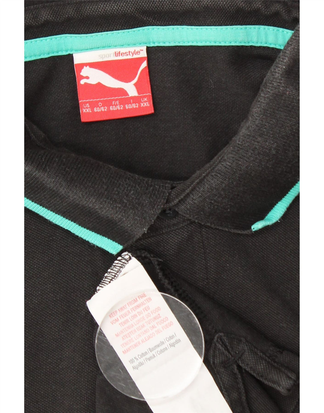 Tricou polo PUMA pentru bărbați 2XL, bumbac negru