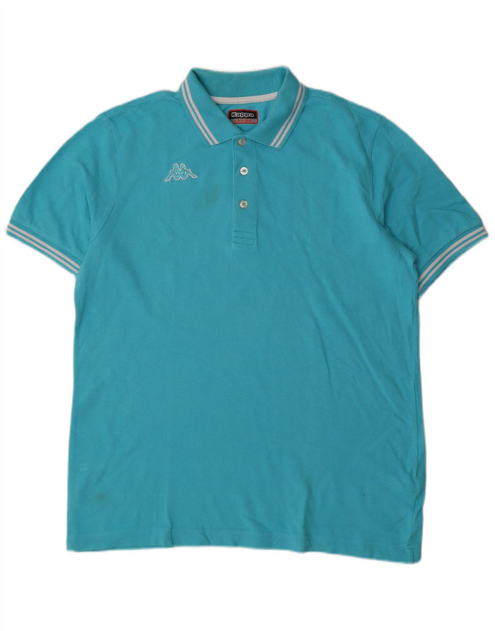 Cămașă polo pentru bărbați Kappa, mare, albastru, bumbac