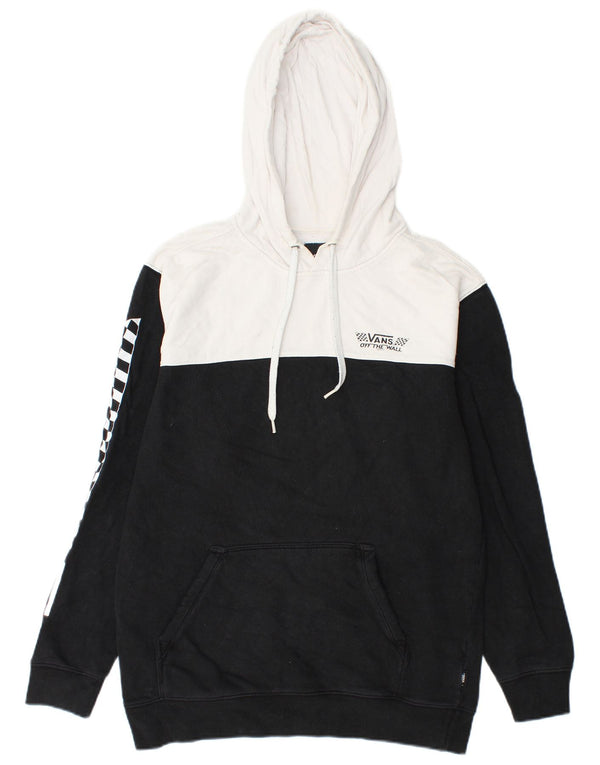 Vans Mens Graphic Hoodie Jumper Small Black Colourblock Cotton