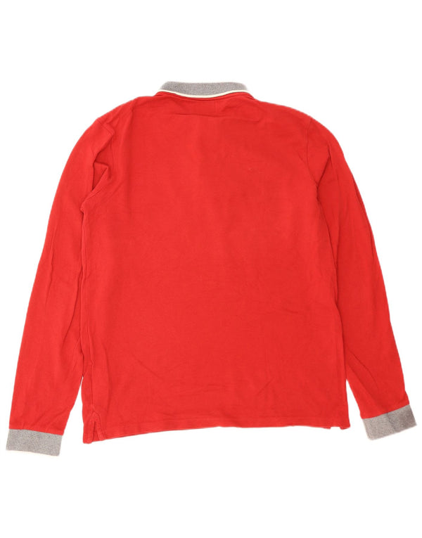 Tricou polo rugby cu mânecă lungă pentru bărbați Kappa, bumbac roșu mare