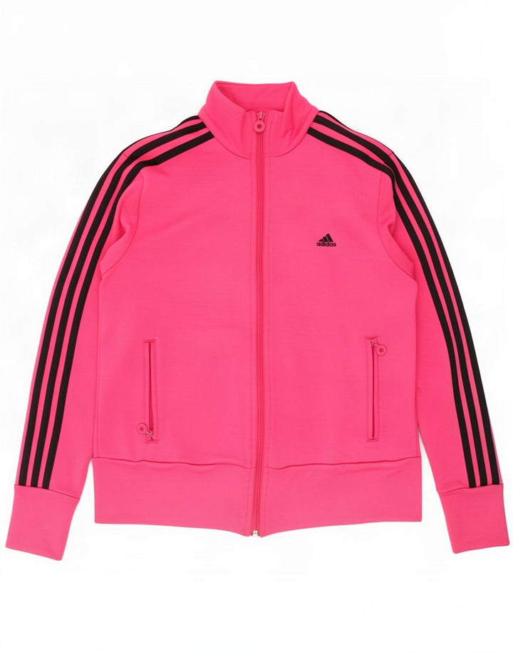 Jachetă de top pentru trening Adidas pentru femei UK 16, mare, roz, poliester