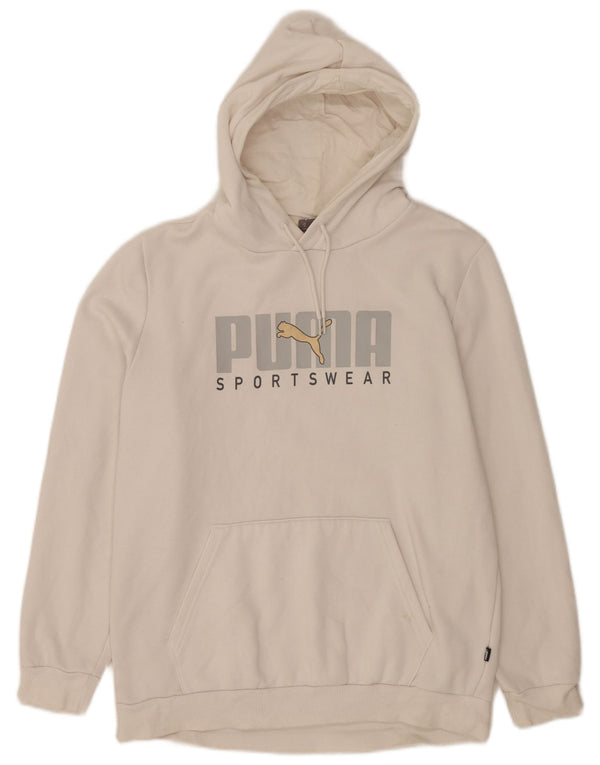 Pulover pentru bărbați Puma Graphic Hoodie, mediu alb, sport din bumbac